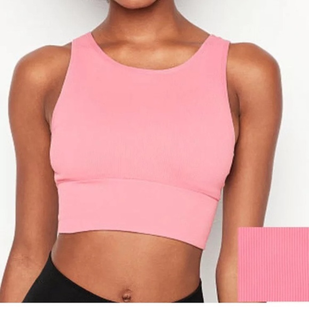 Victoria’s Secret Long Line Crop Bra Pink